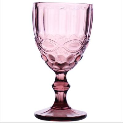 China Wholesale stocked red crystal colored wine glass for wedding rental for sale