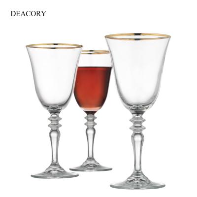 China Wholesale home wedding bar hotel restaurant bar champagne gold rim glass for sale