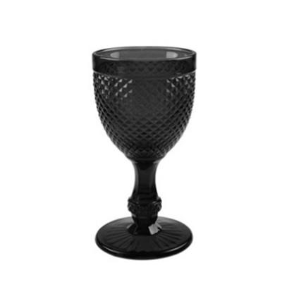 China Wholesale Black Crystal Wedding Colored Wine Goblet Glass Cup Set for sale