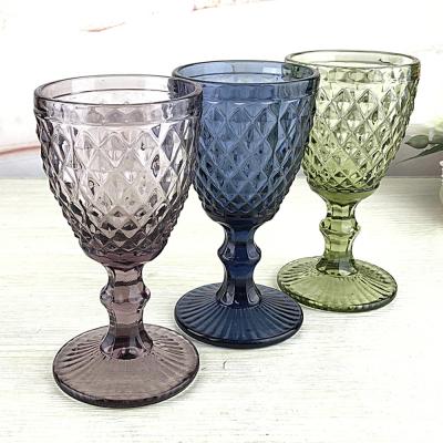 China Wholesale Colored Crystal Wine Glass Stemware For Wedding And Bar Event for sale