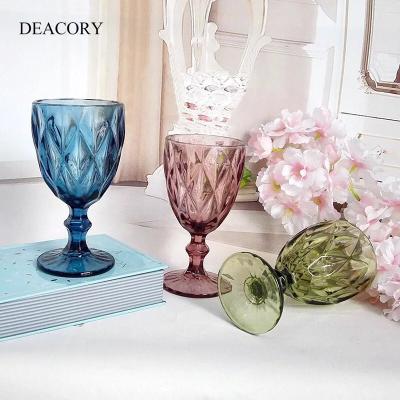 China wholesale simple colorful wedding crystal wine glass cup for sale