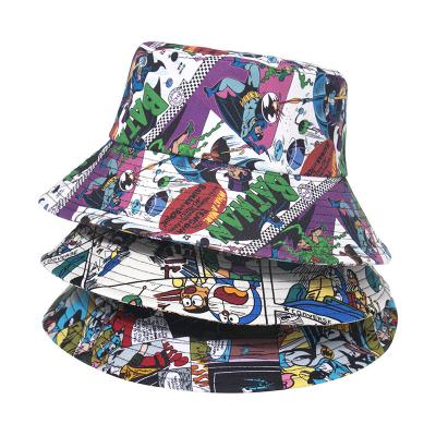 China 2021 Popular Image Styles 20 Multi Colors Cartoon Printing Bucket Hat Available Manga for sale