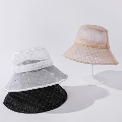 China 2021 New Next Available Image 3 Colors Embroidery Clear Mesh Bucket Hat for sale