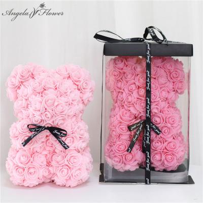 China High Quality Customizable Beautiful 2021 Valentine Gift Simplicity Roses Teddy Bear for sale