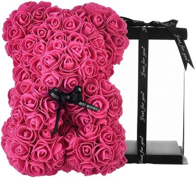 China Customizable Lovely 25cm Teddy Roses Bear With Box Christmas Gifts Of Lovely Hot Sale for sale