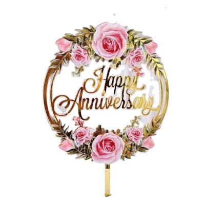 China Beautiful High Quality Popular Colorful Happy Birthday Christmas Cake Toppers Acrylic Sticks With Letters for sale