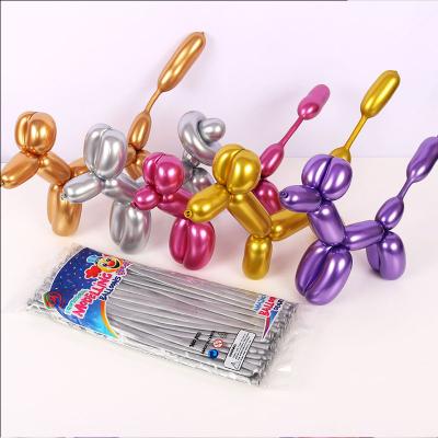 China Designs Customized 30cm Beautiful Metallic Magic Decoration Thicken Long Easter Balloons for sale