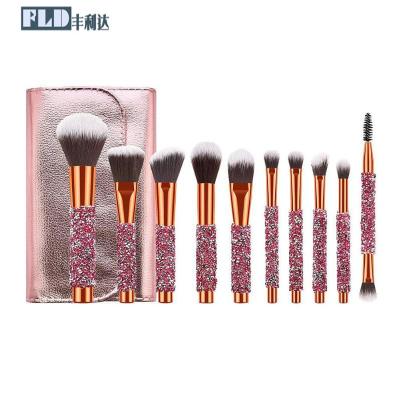 China Beauty Care Make Tools New Beauty Tools 10pcs Rhinestone Soft Eyeshadow Makeup Brush Set for sale