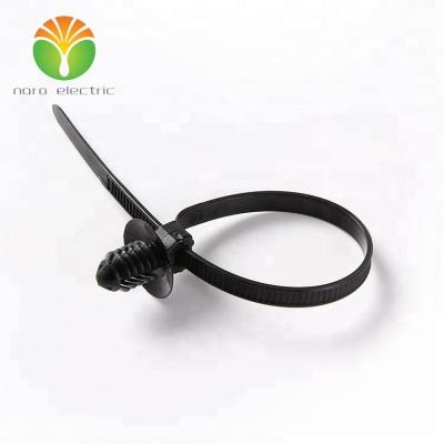 China Black Car Accessories PA66 Push Mount Zip Ties With Fir Tree Cable Tie 157-00185 Hellerman Alternative for sale