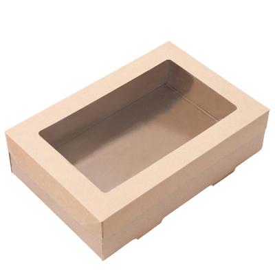 China Recyclable Manufacturer disposable food packaging box environmentally friendly recyclable kraft paper coated container food carton for sale