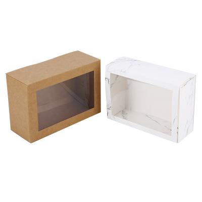 China Recyclable ODM Top Quality En-Friendly Disposable Kraft Paper Recyclable Food Carton Pvc Transparent Cover Pizza Box for sale