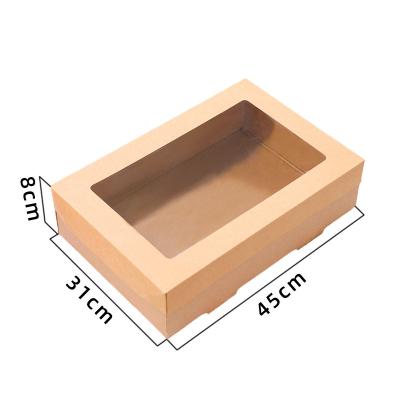 China Recyclable Customizable disposable packaging box environmentally friendly recyclable kraft paper box food container food paper box for sale