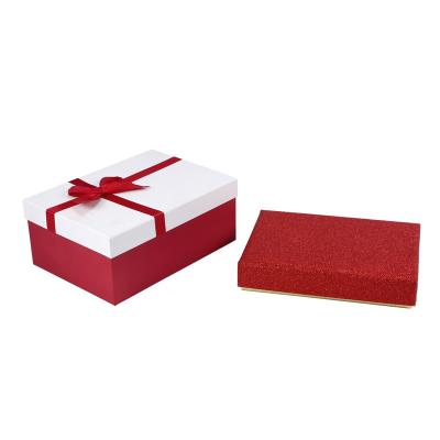 China Recyclable Inner custom luxury magnet buckle lid paper box exquisite bow ribbon gift box for sale