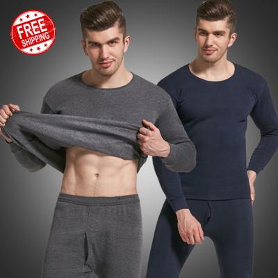 China Autumn and winter men's solid color men's thermal underwear wholesale thermal set for sale