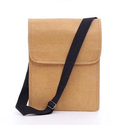 China Wholesale Customized Eco-friendly Kraft Paper Body Single Shoulder Strap Eco-Friendly Cross Bag for sale