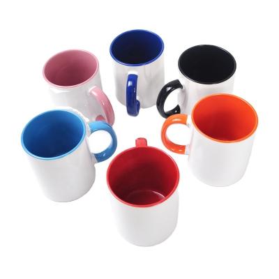 China Color Stocked Interior and Handle Sublimation Mugs 11OZ Photo DIY Sublimation Mug Factory Quality Premium Heat Transfer Coffee Mug for sale