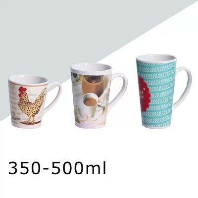 China Viable Simple Funnel Shaped Ceramic Cup Coffee Mug Export Advertising Gift Mug for sale