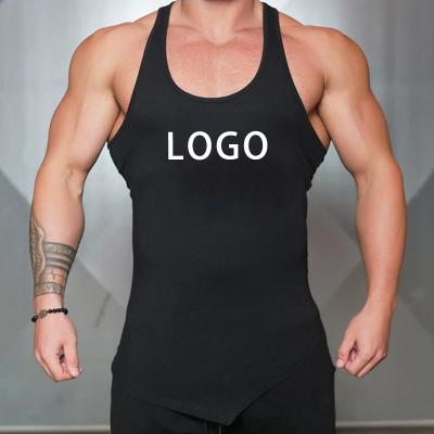 China Viable Logo New Style Custom Muscle Fitted Tank Top 100% Cotton Workout Single Sleeveless Tank Top For Men for sale