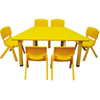 China Good design tending hot products trapeze tables for preschoolers kids table school chairs made in Guangdong for sale