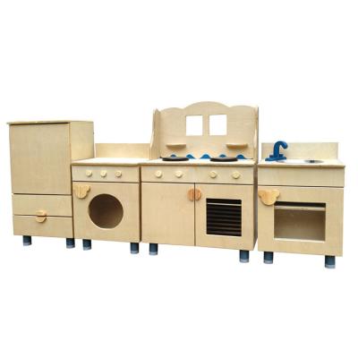 China Good Design Customized Cheap Wooden Pretend Play Toys Kids Kitchen Set Toy For Kindergarten for sale