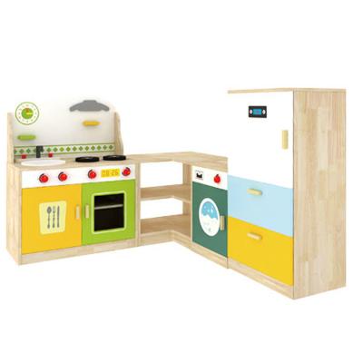 China Top Sale Design Kitchen Maid Wooden Cabinet Set Toys Kids Quality Price for sale