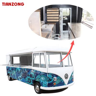 China Winery Customized VT1 Vintage Electric Food Truck With Open Roof /side Roof Lifting Fast Food Trailer for sale