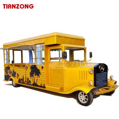 China Popular Winery CE Approved Italian Vintage Food Truck Mobile Kitchen Parlor Trailer Electric Ice Supply Cart For Sale for sale