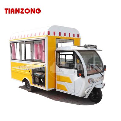 China Winery mobile electric tricycle food truck with full kitchen food trailers fully equipped cafe foodtruck piaggio monkey food cart for sale