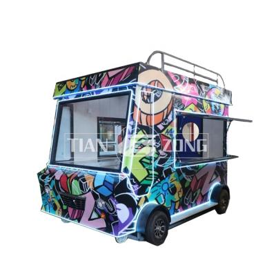 China Winery Tianzong Food Trucks Fast Food Cart Kiosk Stand With Full Kitchen Equipment for sale