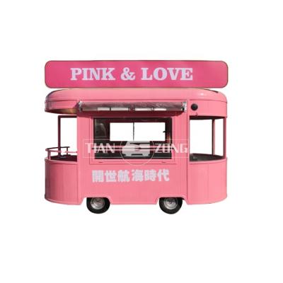 China Winery Tianzong Fast Food Trucks Mobile Coconut Water Cart Ice Cream Push Cart Food Trailer For Sale for sale