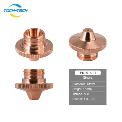 China Laser CUT TOCH-TECH HANKWANG Knurled HK Nozzle Size 15mm Double Dia.19mm Single Thread M11 For Korea HK ​​Fiber Laser Cutiing Machin for sale