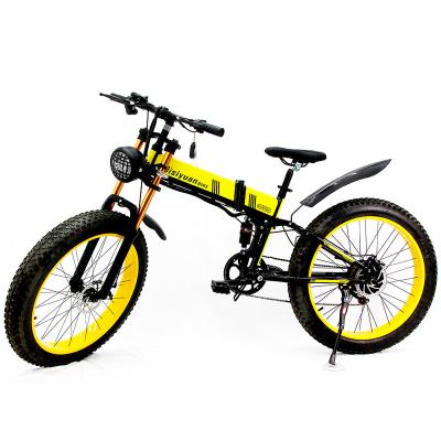 China With 5 inch headlight HL Disiyuan E-bike Hummer S 500W 48V lithium battery high speed bike 26 inch snow tire fat folding electric bicycle for sale