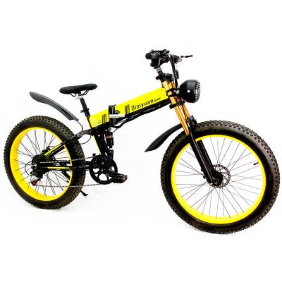 China Factory Sale 500W Hummer S 48V9.5Ah Lithium Battery High Speed ​​Electric Bike 5 Inch Headlight HL 26 Inch Snow Tire Fat Folding Electric Bicycle for sale