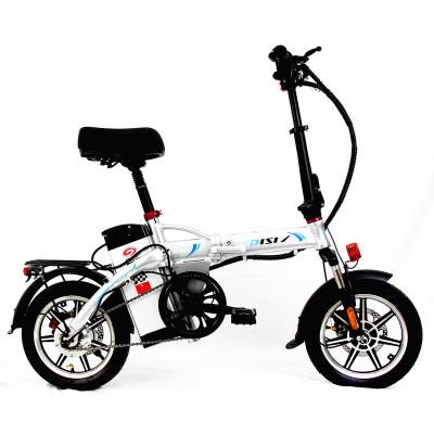 China With Headlight Battery Power Display Disiyuan E-Bike D1S 14 Inch Mini Bike 350W 36V 48V Lithium Shock Absorbers Electric Aluminum Folding Electric Bicycle for sale