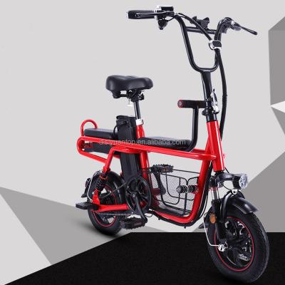 China With Headlight Battery Power Display Disiyuan E-Bike D3 Folding Bike Mini 14 Inch Parent Child Ebike 350W 36V 48V Aluminum Lithium Electric Bike for sale