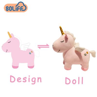 China Flat Custom Unicorn Plush Stuffed Toy Plush Sea Animal For Baby for sale