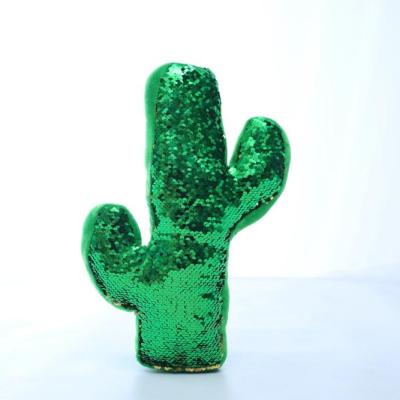 China Hot Selling Amazon Memory Sequin Memory Pillow Wholesale Cactus Sequin Shining Decorative Pillow for sale