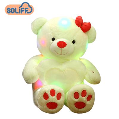 China Super soft velvet/St last three-dimensional exquisite version of teddy bears for children LED colorful plush teddy bear toy for sale