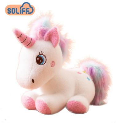 China Pink Unicorn Plush Animal Soft White Unicorn Stuffed Toy for sale