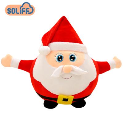 China Super Soft Velvet / Three Dimensional Exquisite Soft Stuffed Santa Claus and Elk Dolls Light Up LED Fleece Stuffed Plush Toy Colorful Glowing Christmas Gift for Kids for sale