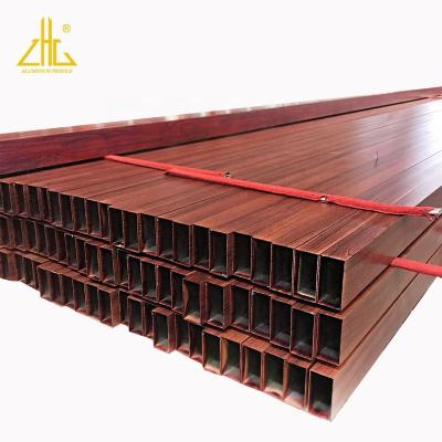 China door & ZHONGLIAN Window Powder Coating Aluminum Profile , OEM Wood Grain Square Aluminum Tubes for sale