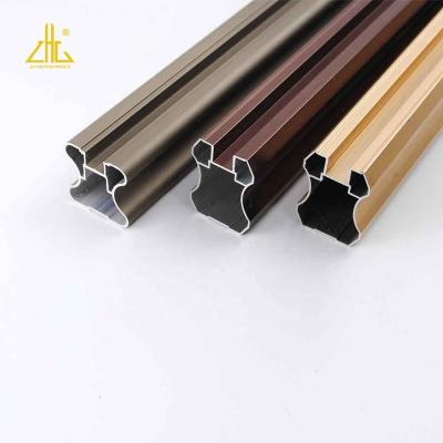 China Hot Sale 3 Way Colorful Bedroom Decorations Sliding Cabinet Door Aluminum Profile Sliding Mirror Wardrobe Door for sale