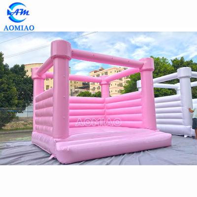 China 13ft PVC Pastel Pink White Color Bounce House Bouncy Castle for sale