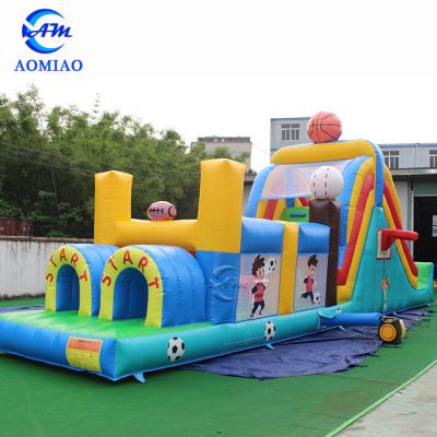 China Giant Colored PVC Outdoor 5k World Obstacle Course Outdoor Inflatable Adult Race For Rental for sale