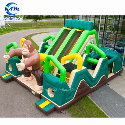 China PVC Inflatable Bouncy Castle Obstacle Course Battle PVC Jungle Bouncer for sale