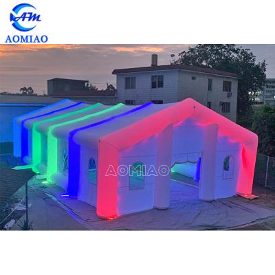 China 20m x 10m Large White Inflatable LED Wedding Tent Inflatable Lawn Tent 20x10 for sale