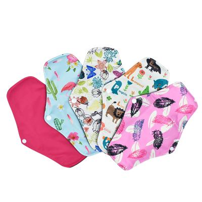 China Breathable L Size Eco-Friendly Bamboo Charcoal Pads Copa Menstrual Cloth Pads Washable Sanitary Napkins Cloth Pads for sale