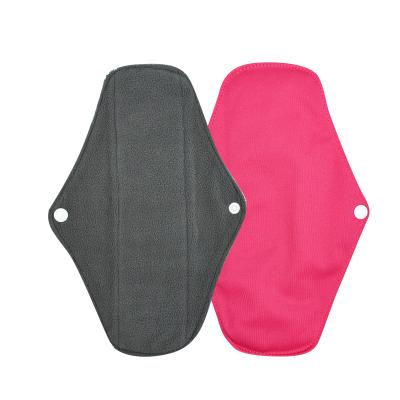 China M Size Charcoal Cloth Breathable Bamboo Menstrual Pad& Reusable Sanitary Napkin Cloth Menstrual Pads for sale