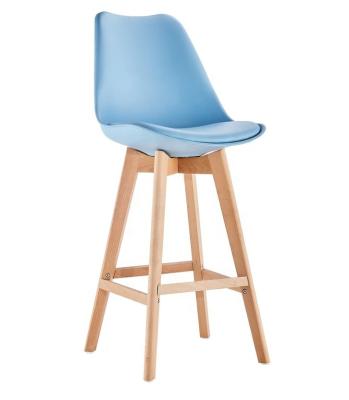 China New Arrival Leather Seat Cooling Plastic Wood Four Leg Sneak With High Footrest Dining Chair for sale