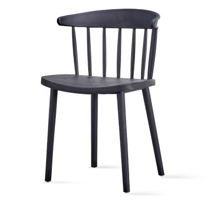 China Plastic restaurant cheap modern cafe dining furniture price cooling black windsor chairs for sale